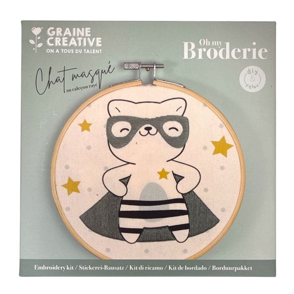 Kit de brodat pentru copii, Ø15 cm - Pisica