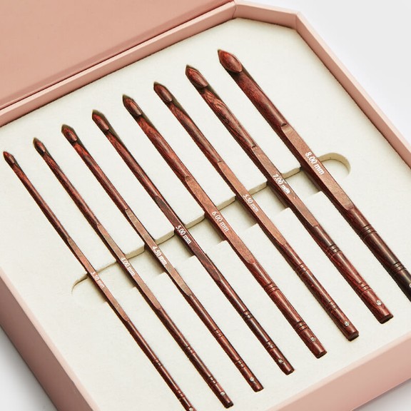 KnitPro Symfonie Rose Deluxe – Set de 8 perechi de crosete 3.5 – 8.0 mm