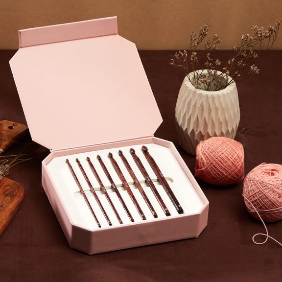 KnitPro Symfonie Rose Deluxe – Set de 8 perechi de crosete 3.5 – 8.0 mm
