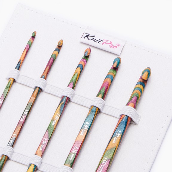 KnitPro Symfonie – Set de 5 crosete cu un singur capat, 3.5 – 8 mm